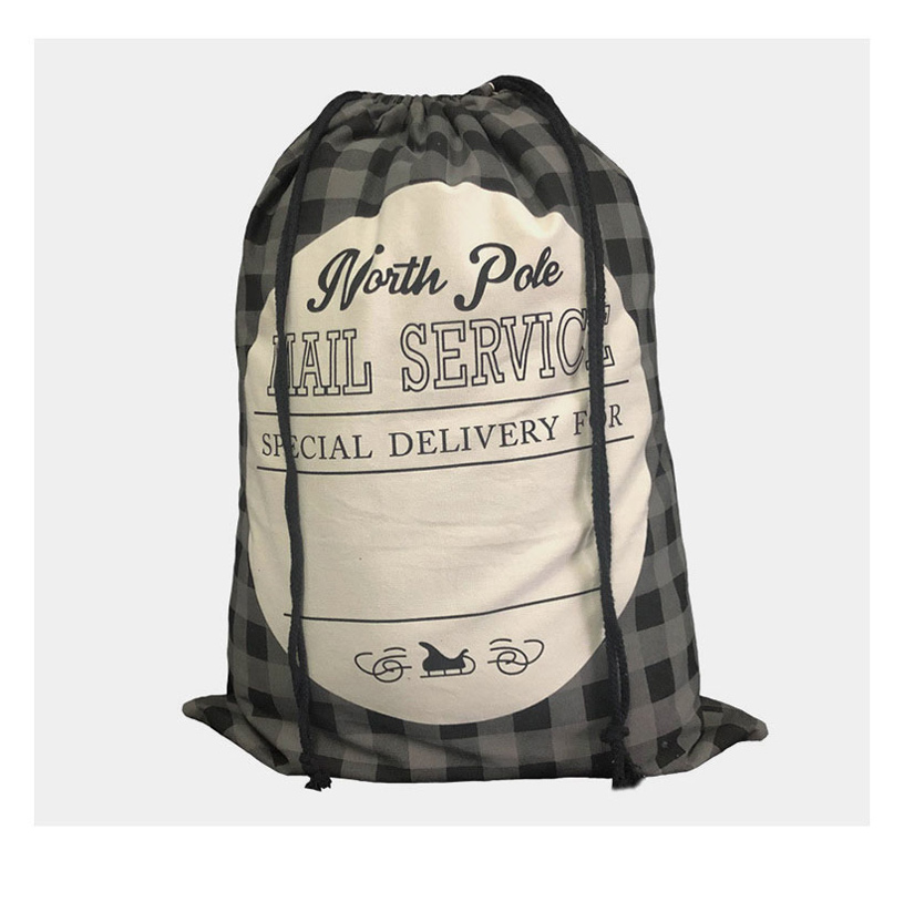 2021 New Arrive Black and White Buffalo Plaid Christmas Bag