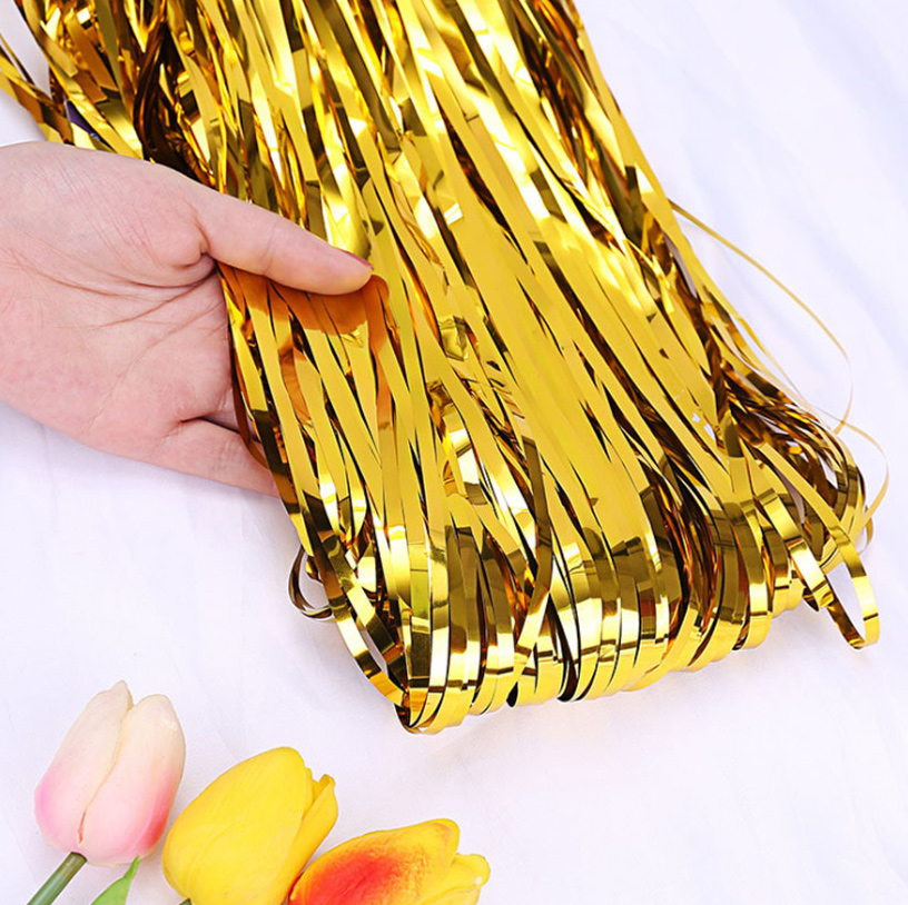Fashion Party Decorate Bright Background Foil Fringe Curtain
