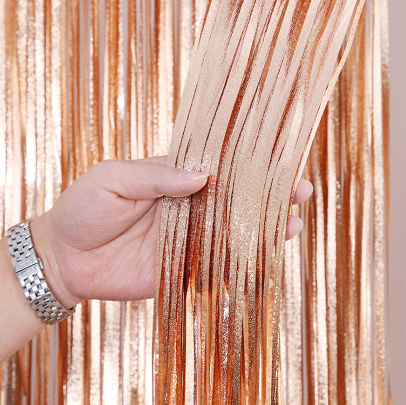 Fashion Party Decorate Bright Background Foil Fringe Curtain