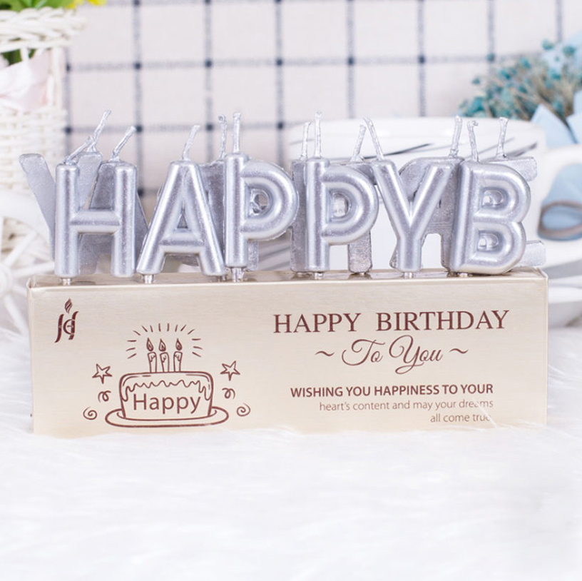 Happy Birthday Letter Candle Cake Candle Baking Accessories