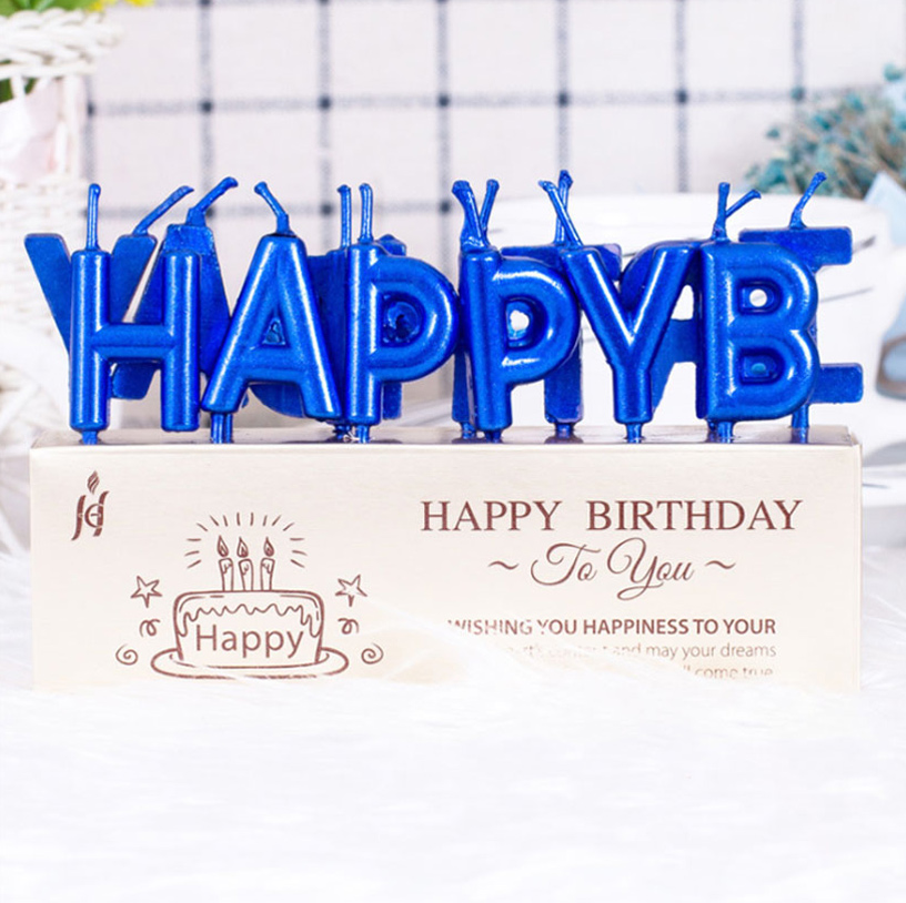 Happy Birthday Letter Candle Cake Candle Baking Accessories