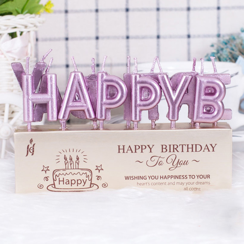 Happy Birthday Letter Candle Cake Candle Baking Accessories