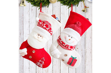 Large Snowman Knitted Santa Socks Christmas Socks