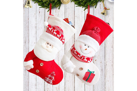 Large Snowman Knitted Santa Socks Christmas Socks