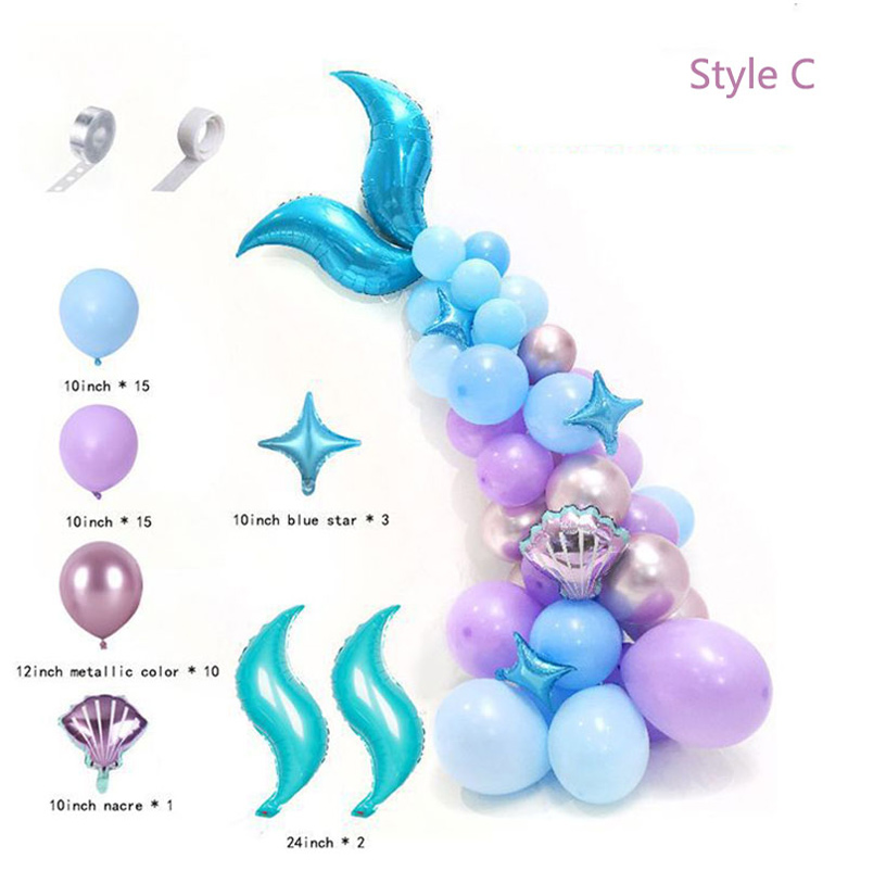 New Mermaid Birthday Party Decorated Latex Balloon Set