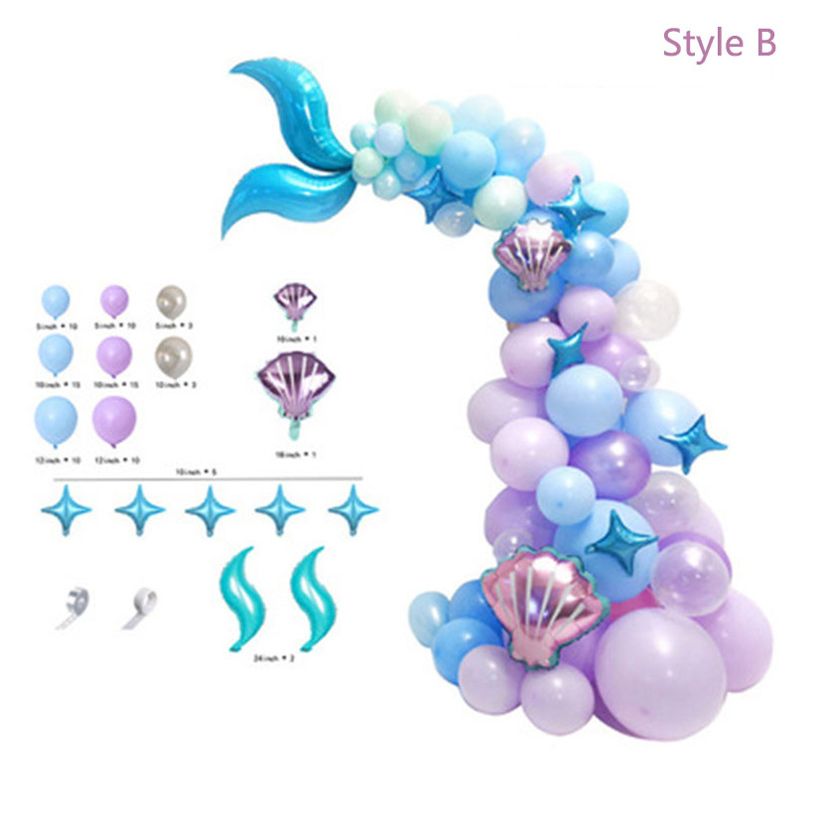 New Mermaid Birthday Party Decorated Latex Balloon Set