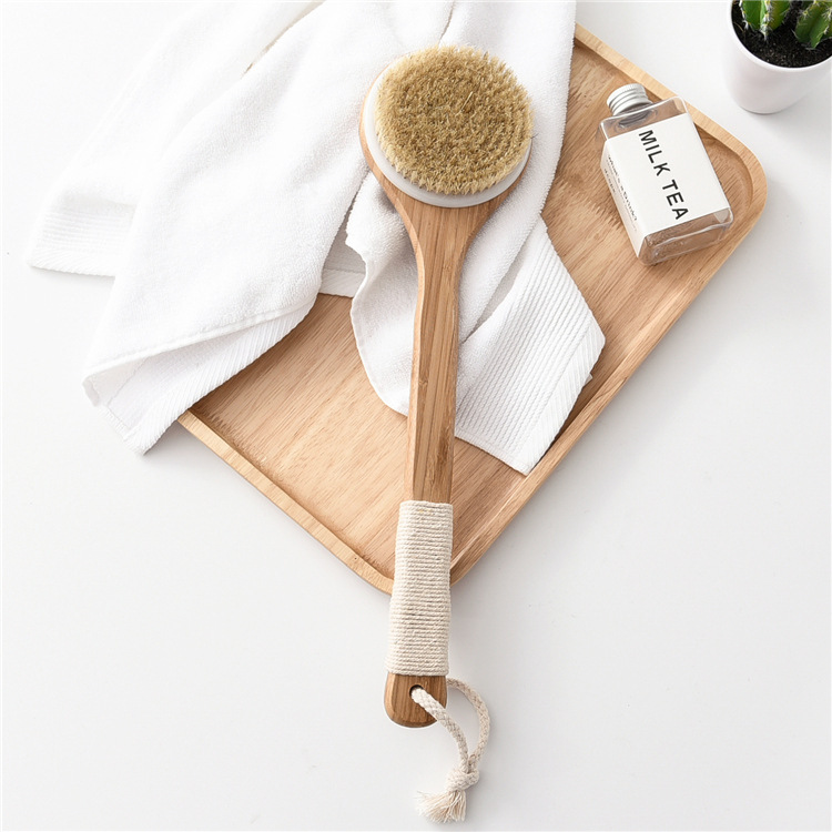 Bristle Bamboo Long Handle Bath Brush