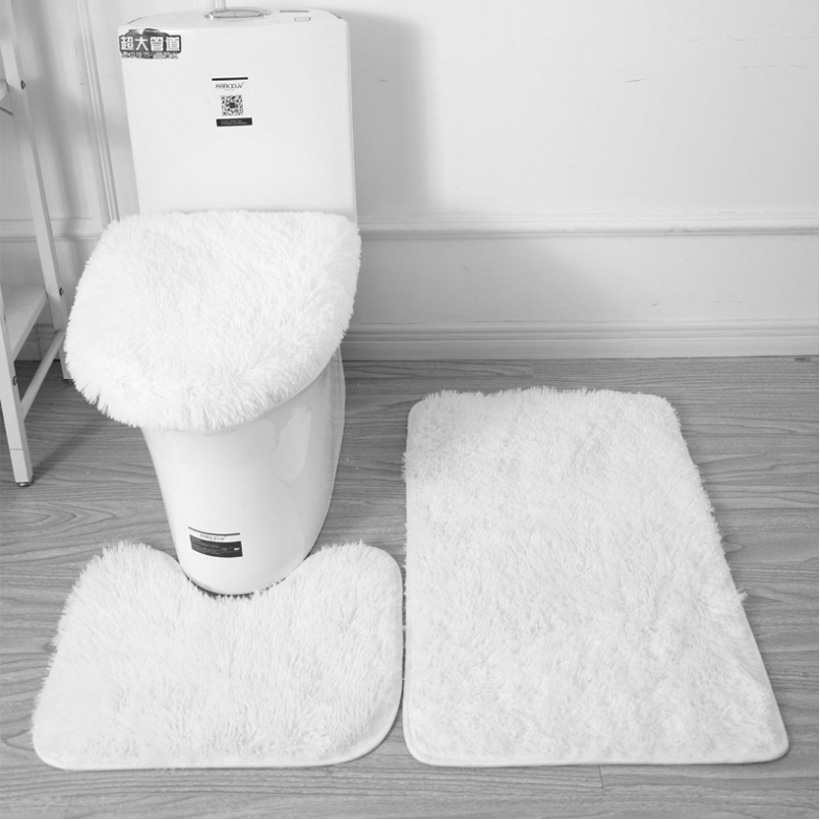 Plush Toilet 3pcs Non-slip Mat Set