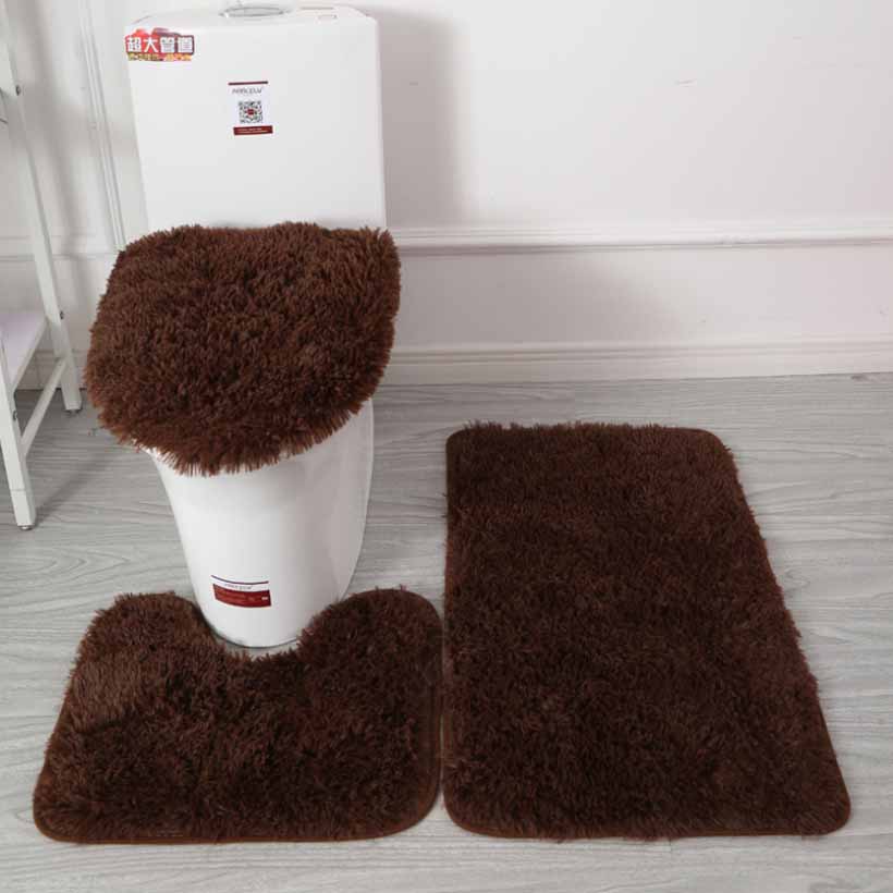 Plush Toilet 3pcs Non-slip Mat Set