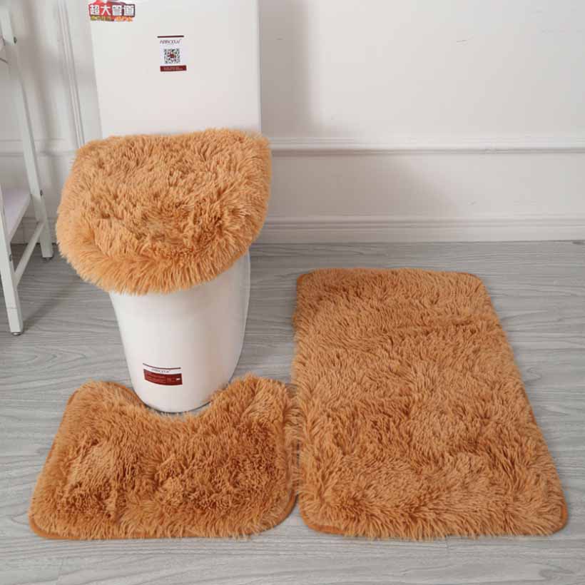 Plush Toilet 3pcs Non-slip Mat Set