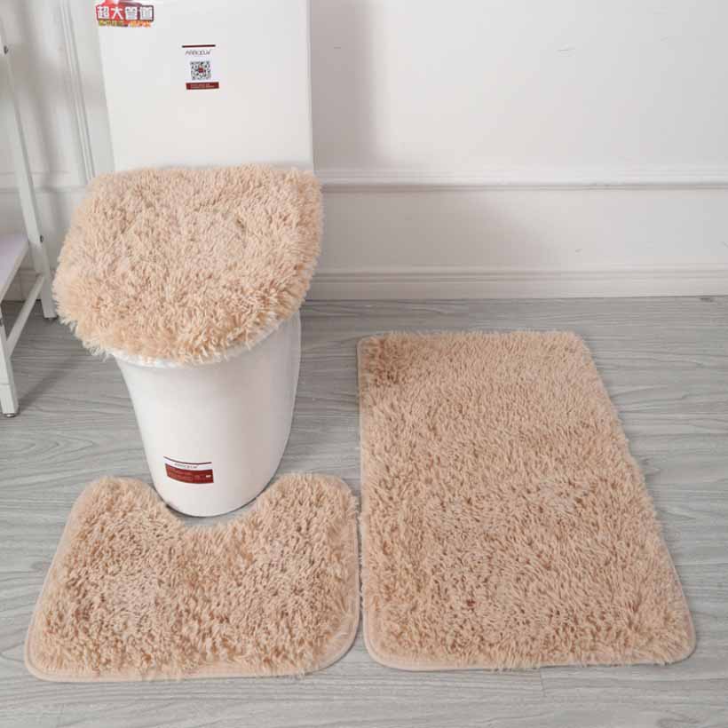 Plush Toilet 3pcs Non-slip Mat Set