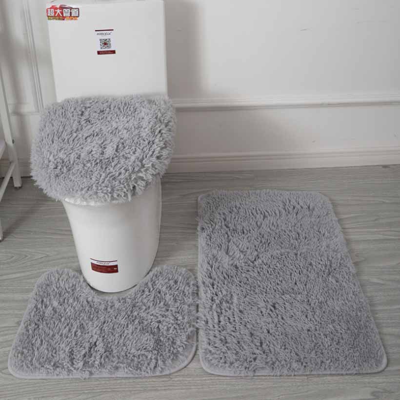 Plush Toilet 3pcs Non-slip Mat Set