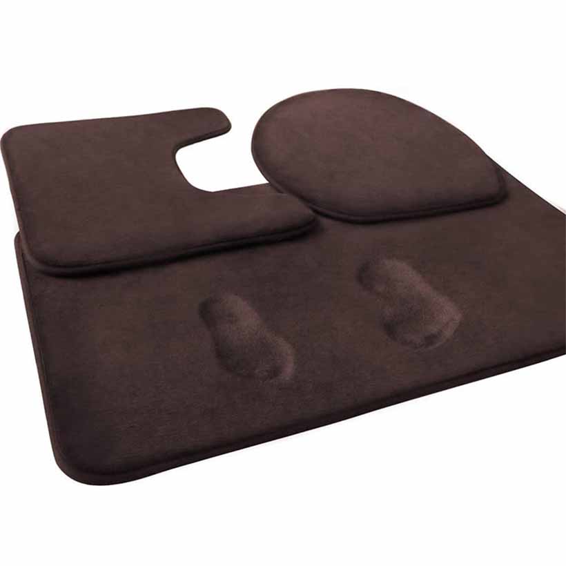 Bathroom Non-slip Mat Memory Foam 3pcs Carpet Set