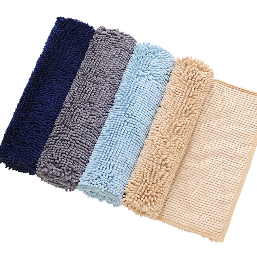 Chenille Bathroom Absorbent Floor Mat 3pcs Set