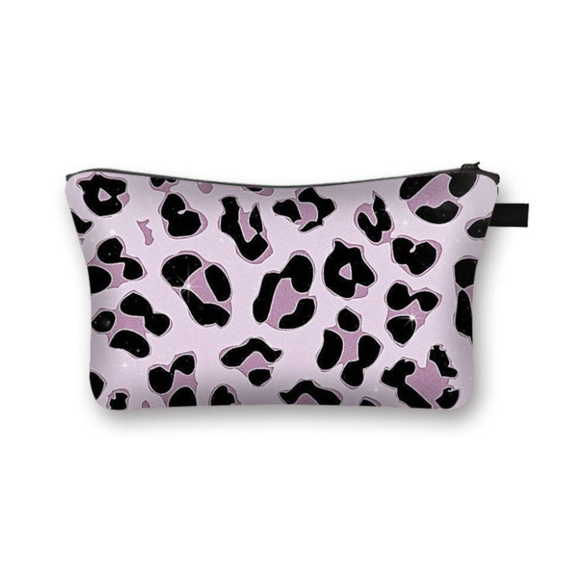 Polyester Cow Print Makeup Bag