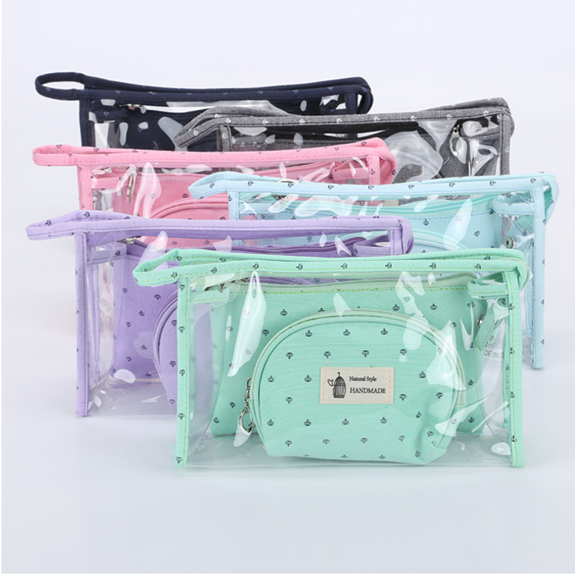 Summer Transparent PVC Shoulder Bag 2pcs/Set Large Capacity