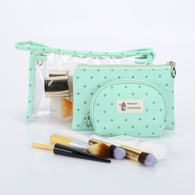 PVC Waterproof Three-piece Makeup Bag Set