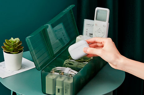 Desktop Data Line Charger Storage Box