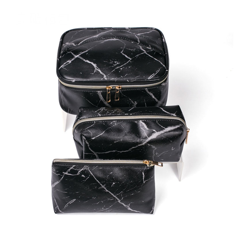 Marble Printed PU Waterproof Makeup Bag