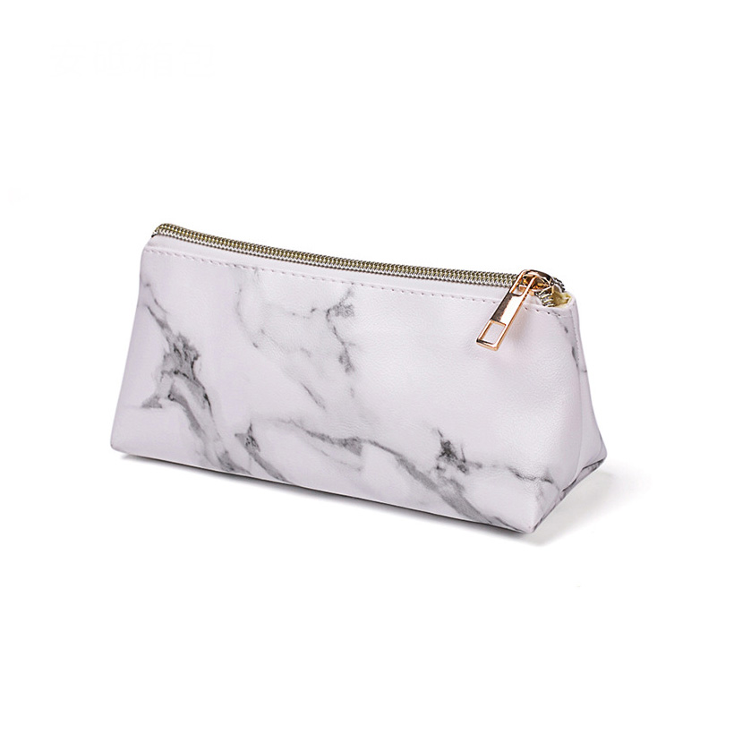 Marble Printed PU Waterproof Makeup Bag