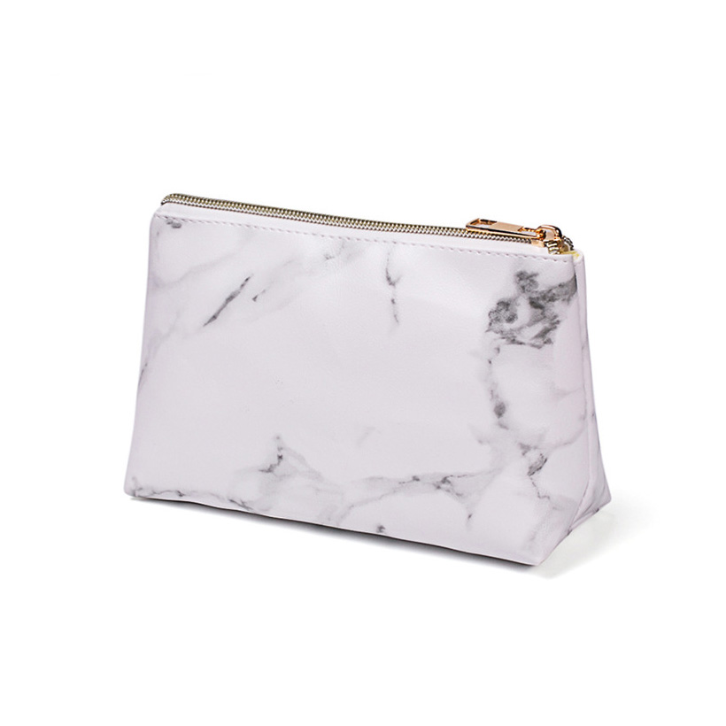 Marble Printed PU Waterproof Makeup Bag