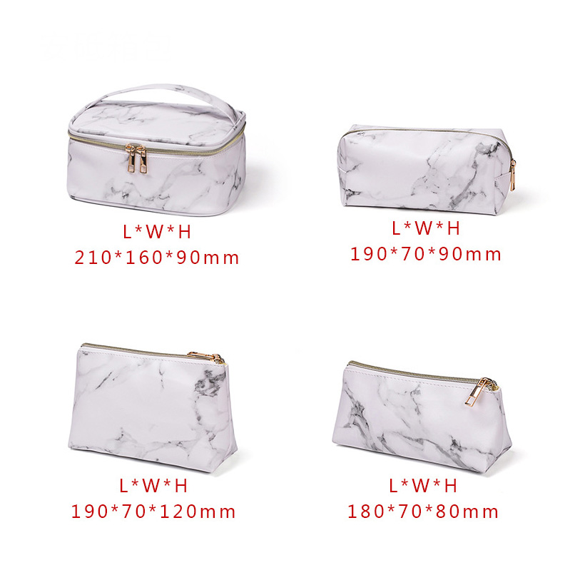 Marble Printed PU Waterproof Makeup Bag