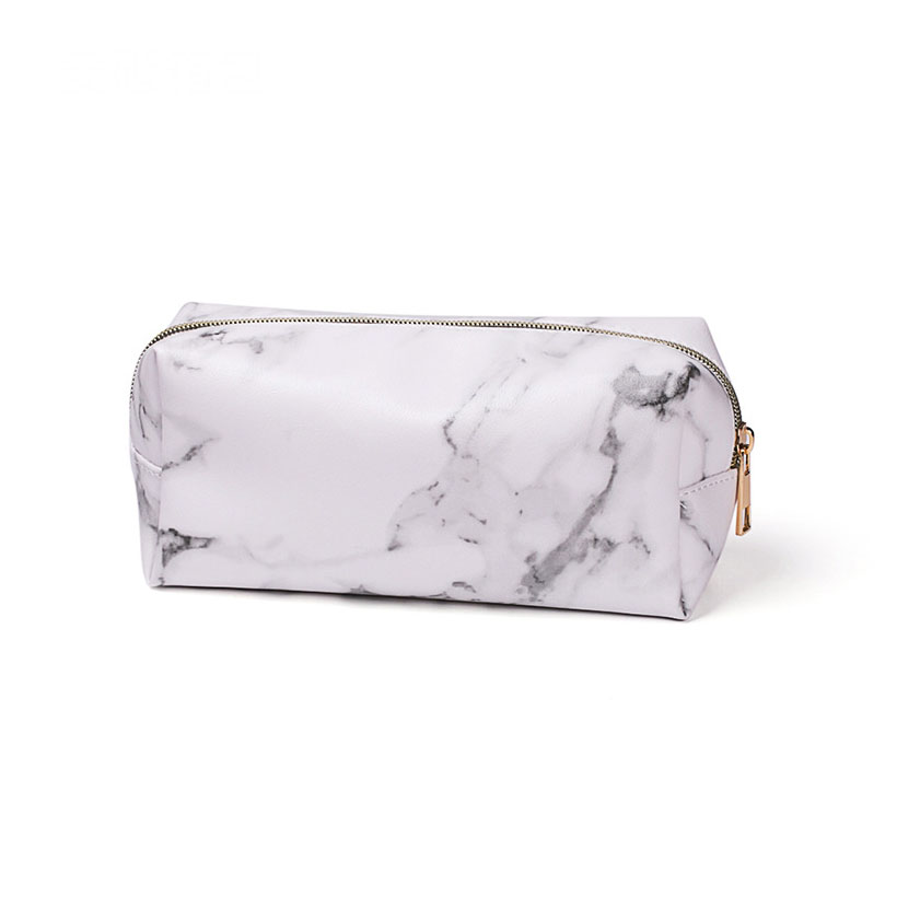 Marble Printed PU Waterproof Makeup Bag