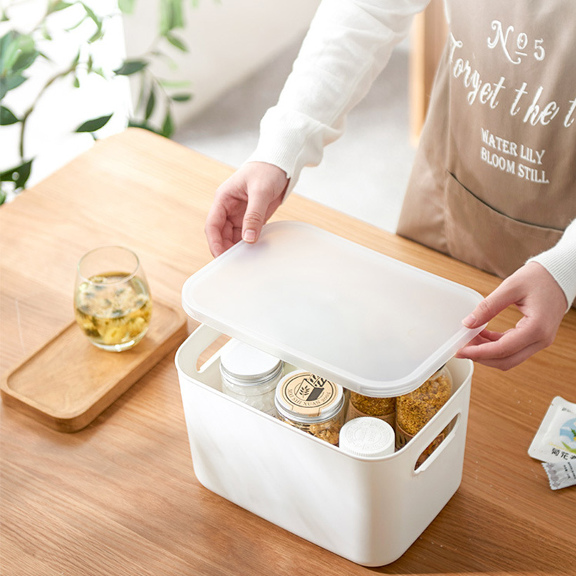 Plastic Anti-fall White Home Sundry Storage Box