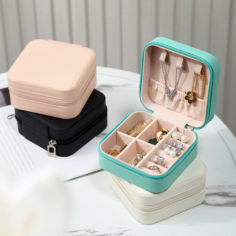 Travel Portable PU Jewel Box Jewelry Storage Box