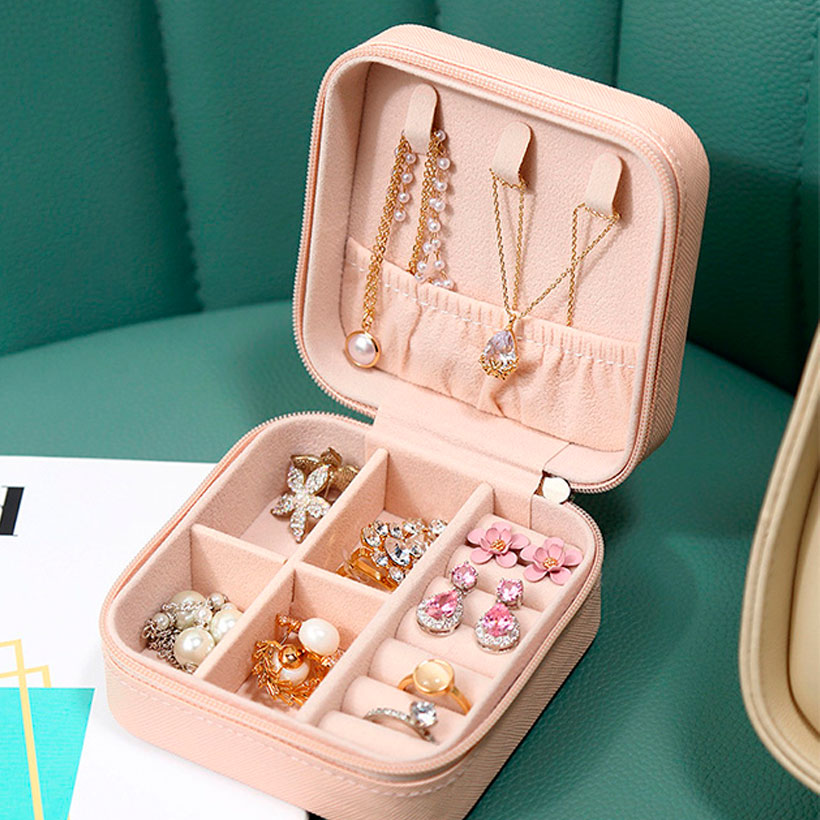 Travel Portable PU Jewel Box Jewelry Storage Box