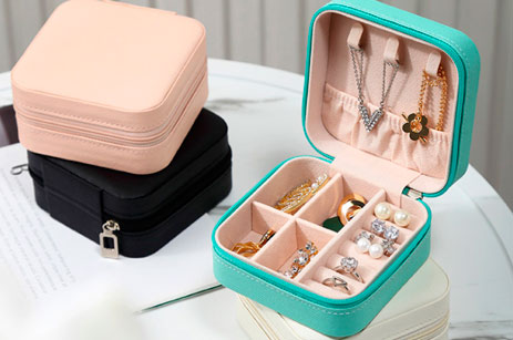 Travel Portable PU Jewel Box Jewelry Storage Box