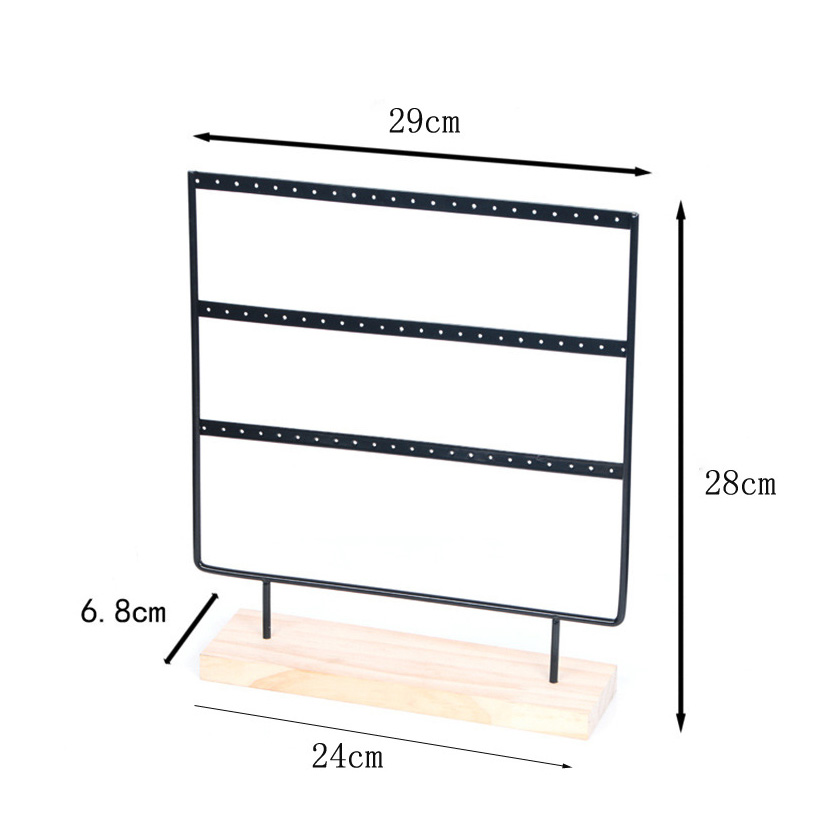 Wooden Base Earring Rack Detachable Jewelry Display Rack