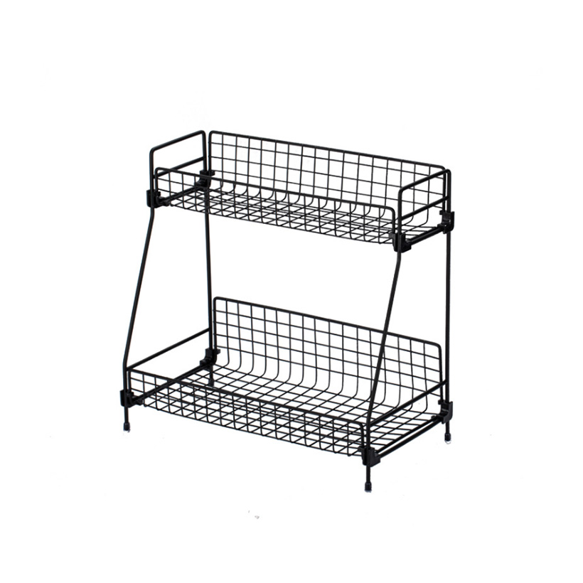 Iron Tabletop Storage Rack Two Level Shelving