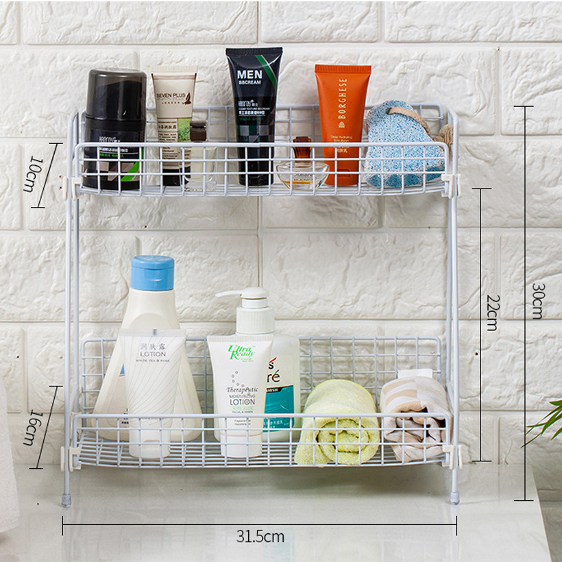 Iron Tabletop Storage Rack Two Level Shelving