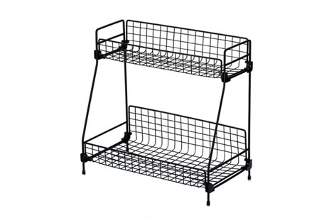 Iron Tabletop Storage Rack Two Level Shelving