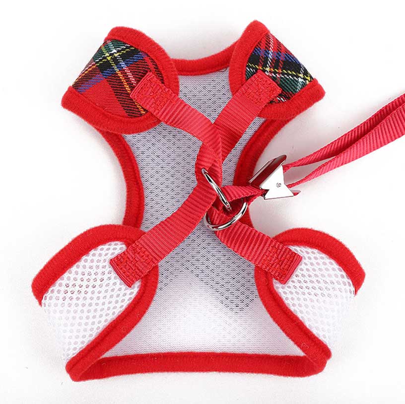 Pet Plaid Bow Leash For Dog Walking