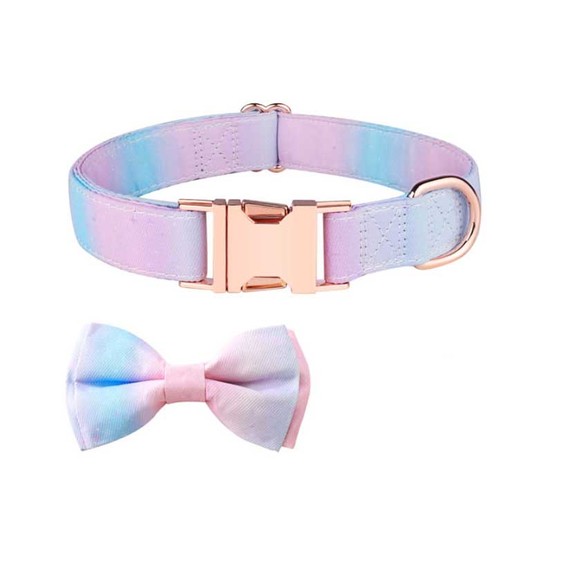 Rose Gold Fastener Pet Bow Collar