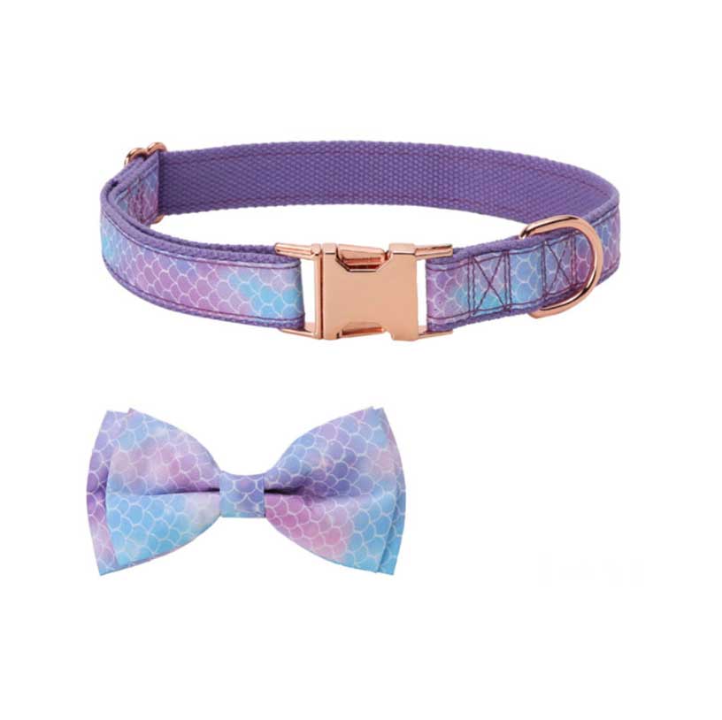 Rose Gold Fastener Pet Bow Collar