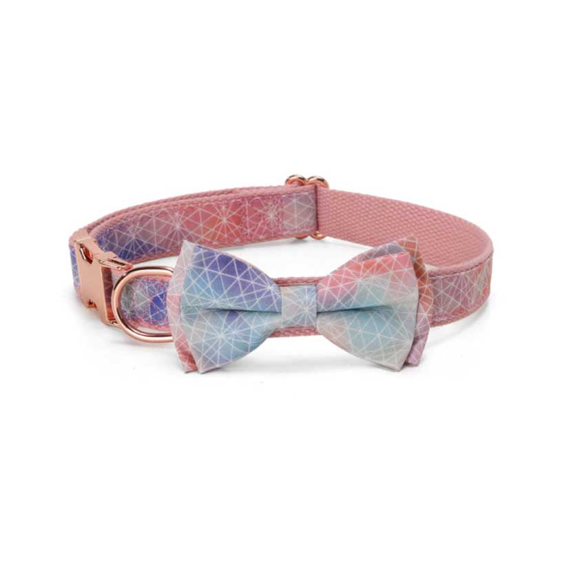 Rose Gold Fastener Pet Bow Collar