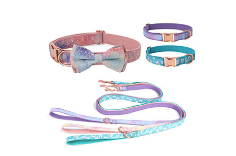 Rose Gold Fastener Pet Bow Collar