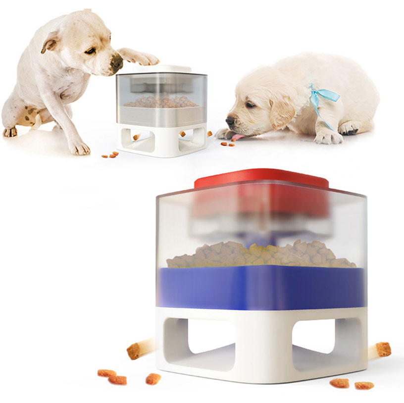 Dog Slow Feeder Automatic Toys Food Catapult Square