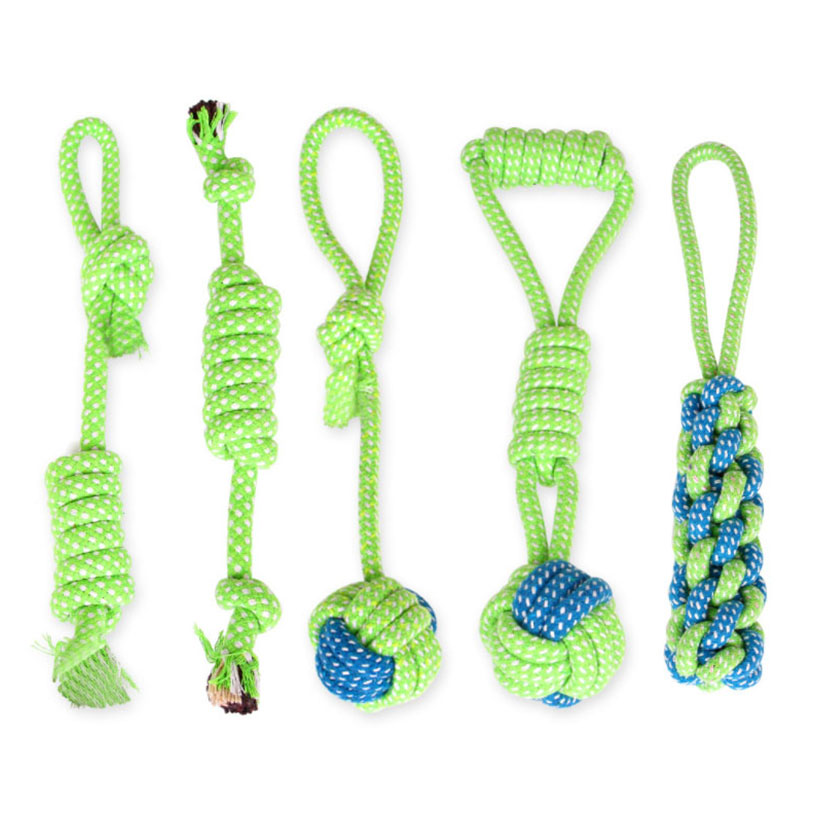 Dog Cotton Rope Toy Molar Tooth Cleaning Bite Rope Set