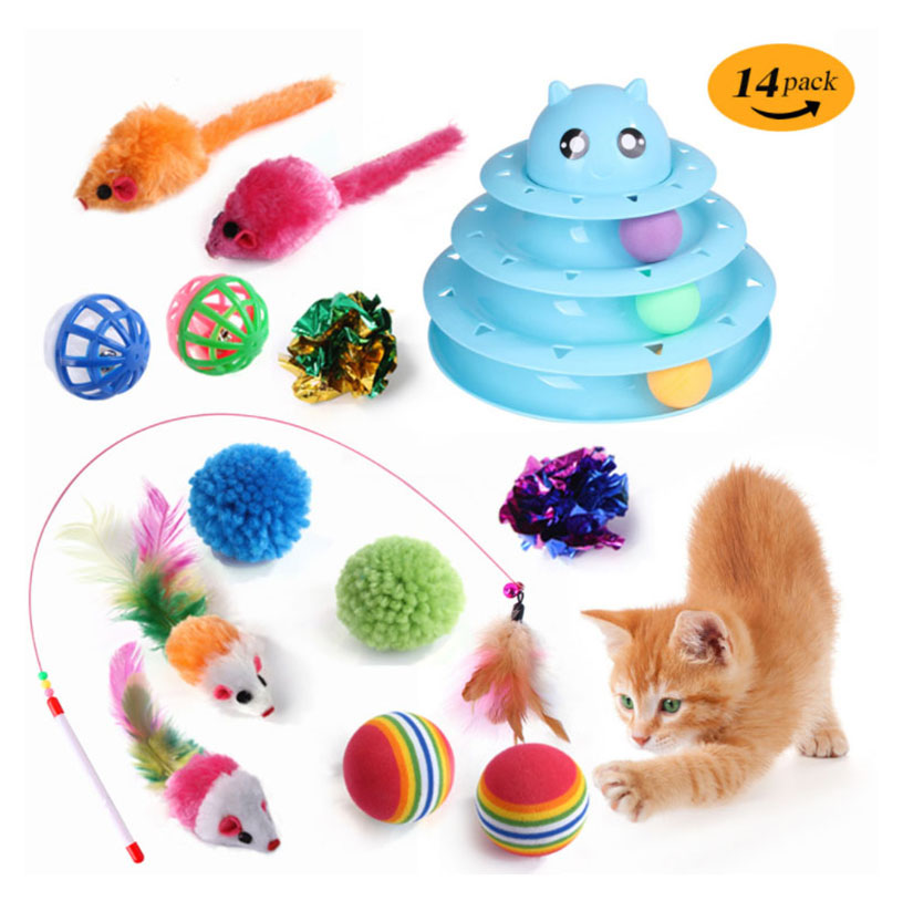 Pet Cat Toy Set Teaser Cat Stick Plush Mouse Set