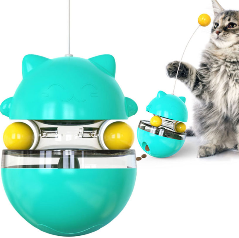 Adjustable Cat Treat Dispenser Toy - Leak Hole Design - Anti