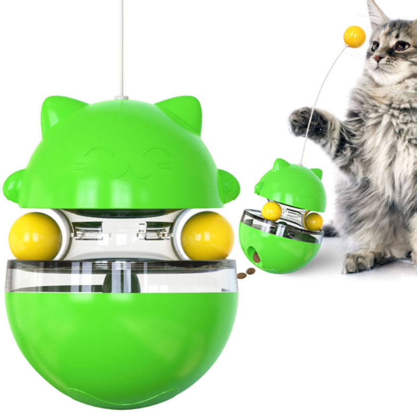 Glowing Light BulbTumbler Cat Treat Dispenser Toys Interactive