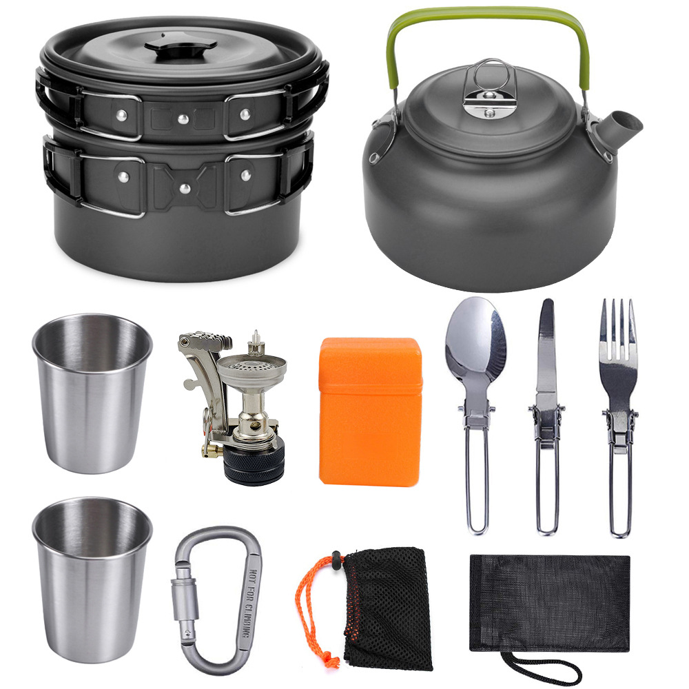 Outdoor Camping Cookware Set Folding Cookset 