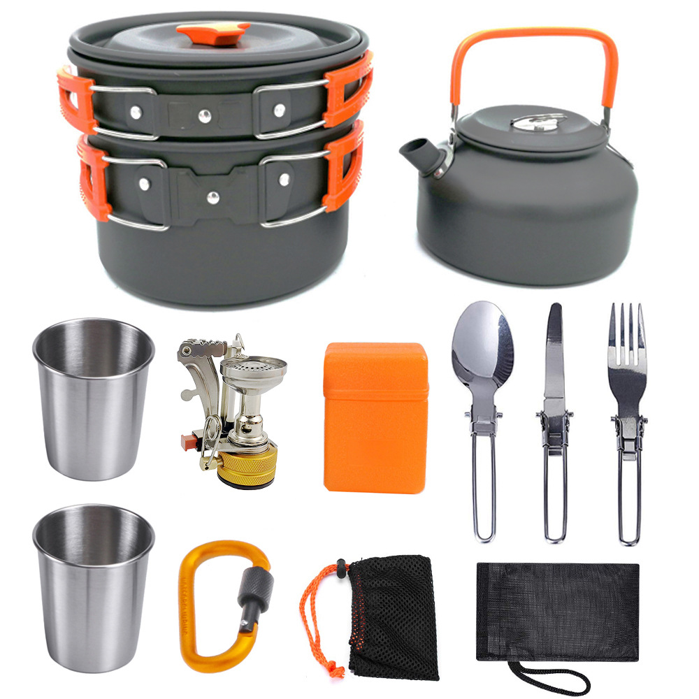 Outdoor Camping Cookware Set Folding Cookset 