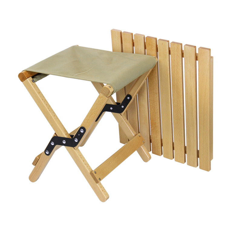 Outdoor wood camping table and bench