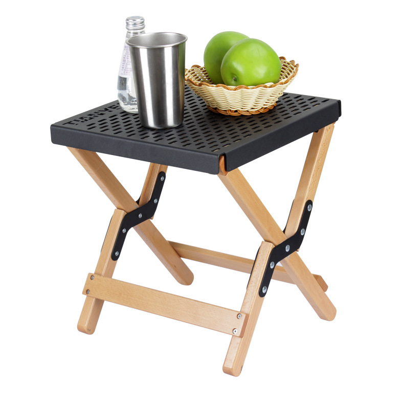 Outdoor wood camping table and bench