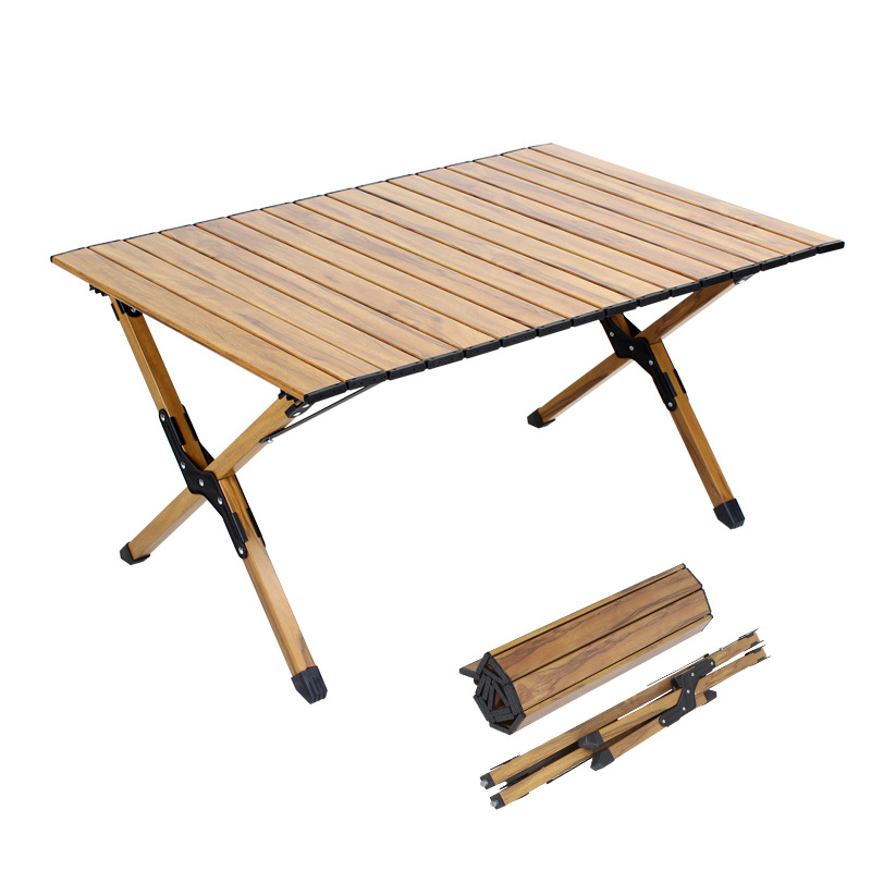 Outdoor portable folding camping roll-up table 